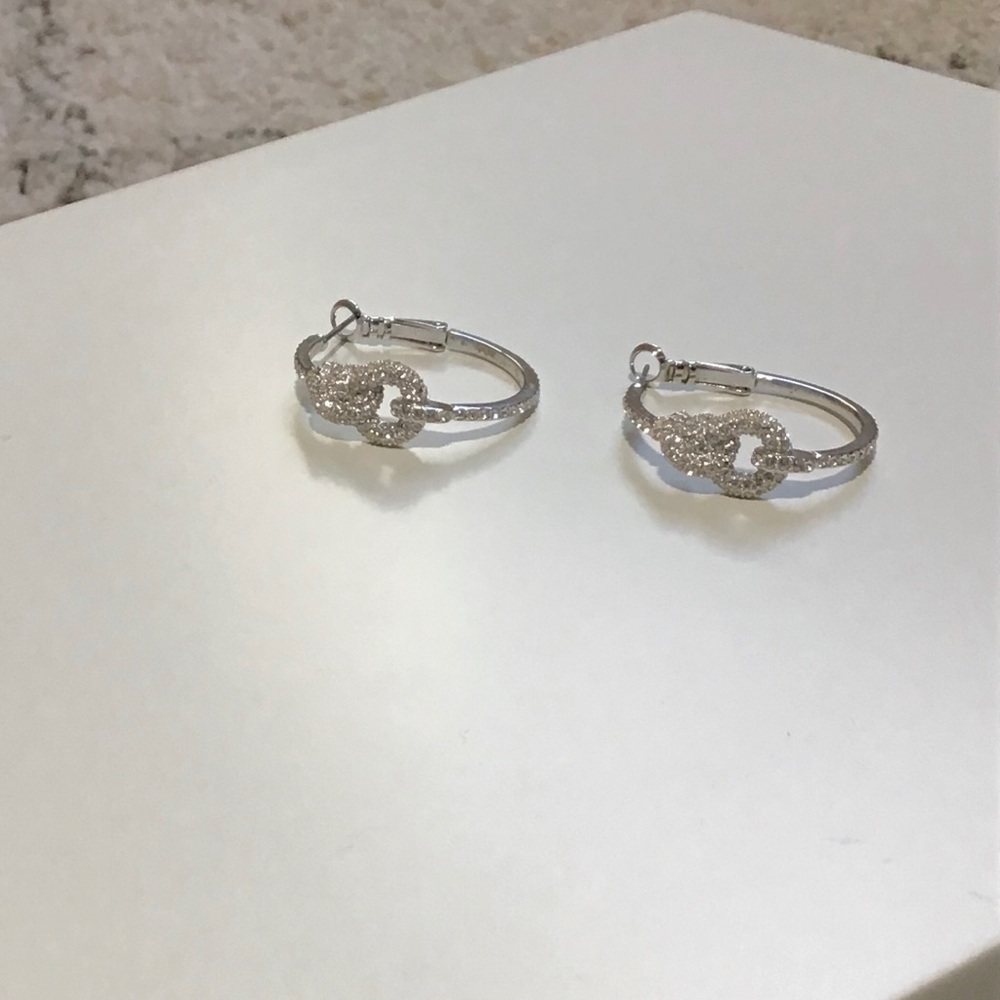 Genuine Swarovski Knot Hoops
